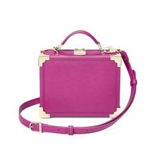Mini Trunk Clutch in Orchid Saffiano