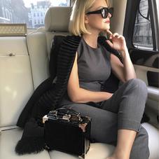 Mini Trunk Clutch in Deep Shine Black Croc