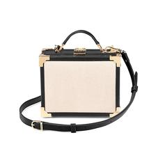 Mini Trunk Clutch in Monochrome Saffiano