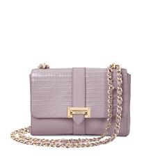 Large Lottie Bag in Deep Shine Lilac Small Croc