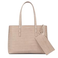 Regent Tote in Deep Shine Soft Taupe Croc