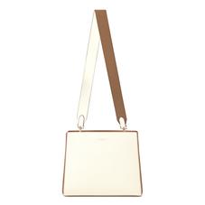 Small Ella Hobo in Ivory Pebble with Ivory & Camel Strap