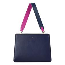 Large Ella Hobo in Bluemoon Pebble with Orchid & Navy Strap