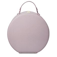 Large Hat Box in Deep Shine Lilac Small Croc