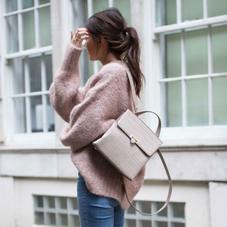 Soho Backpack in Deep Shine Soft Taupe Croc