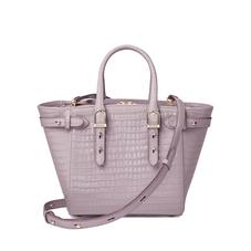 Mini Marylebone Tote in Deep Shine Lilac Small Croc