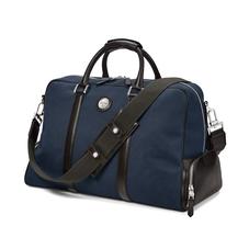 Aerodrome Long Weekender in Navy Canvas & Dark Brown Pebble
