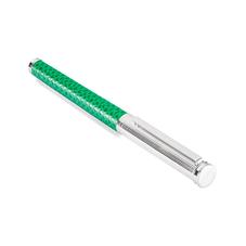 Sterling Silver & Leather Rollerball Pen in Grass Green Lizard