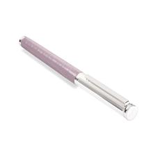 Sterling Silver & Leather Rollerball Pen in Deep Shine Lilac Small Croc