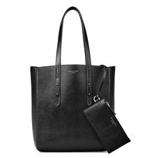 Aspinal Essential Tote in Black Saffiano & Navy Suede