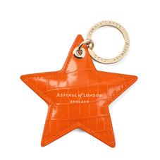 Star Keyring in Deep Shine Amber Small Croc