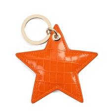 Star Keyring in Deep Shine Amber Small Croc
