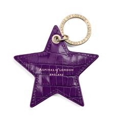 Star Keyring in Deep Shine Amethyst Small Croc