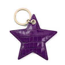Star Keyring in Deep Shine Amethyst Small Croc