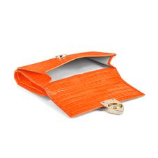 Small Mayfair Purse in Deep Shine Amber Small Croc