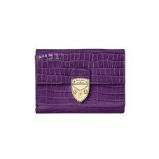 Small Mayfair Purse in Deep Shine Amethyst Small Croc