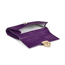 Small Mayfair Purse in Deep Shine Amethyst Small Croc