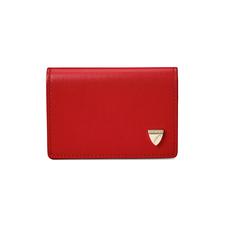 Accordion Zipped Credit Card Holder in Smooth Scarlet