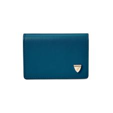 Accordion Zipped Credit Card Holder in Smooth Topaz