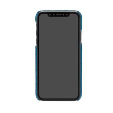 iPhone X Leather Cover in Deep Shine Topaz Small Croc