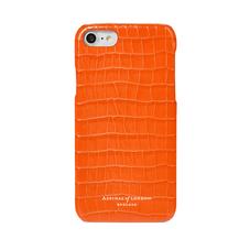 iPhone 7/8 Leather Cover in Deep Shine Amber Small Croc