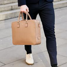 Small Mount Street Bag in Camel Saffiano