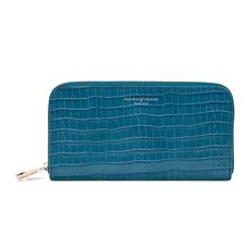 Continental Clutch Zip Wallet in Deep Shine Topaz Small Croc