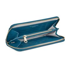Continental Clutch Zip Wallet in Deep Shine Topaz Small Croc