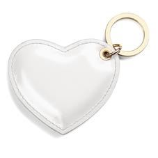 Heart Keyring in White Polish