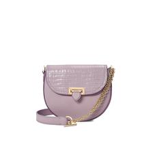 Portobello Bag in Deep Shine Lilac Small Croc & Smooth Lilac