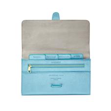 Classic Travel Wallet in Misty Blue Metallic