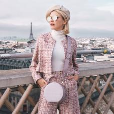 Mini Hat Box Bag in Deep Shine Lilac Small Croc