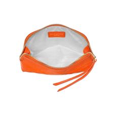 Small Essential Cosmetic Case in Deep Shine Amber Small Croc