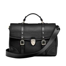 Large City Mollie Satchel in Black Pebble