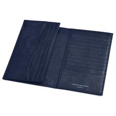 Large Breast Pocket Wallet in Navy Saffiano