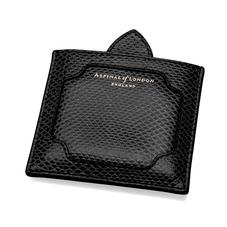Marylebone Compact Mirror in Jet Black Lizard