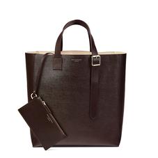 The 'A' Tote in Brown Saffiano