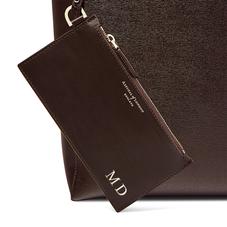 The 'A' Tote in Brown Saffiano