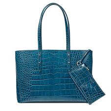 Regent Tote in Topaz Croc (with A-Stitched Side Panels)
