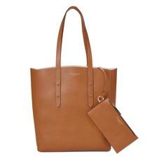 Aspinal Essential Tote in Smooth Natural Tan & Cream Suede