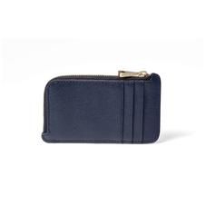Zipped Coin Purse in Navy Saffiano