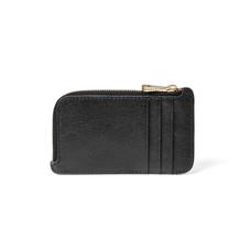 Zipped Coin Purse in Black Saffiano