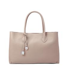 Oversized London Tote in Soft Taupe Pebble