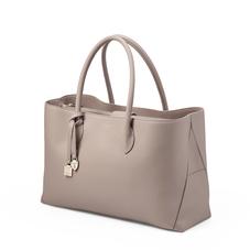 Oversized London Tote in Soft Taupe Pebble