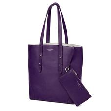 Essential Tote in Amethyst Pebble (with A-Stitched Side Panels)