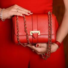 Small Lottie Bag in Scarlet Saffiano