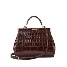 Small Florence Frame Bag in Deep Shine Amazon Brown Croc