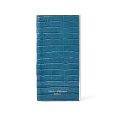 iPhone 7 Plus Leather Book Case in Deep Shine Topaz Small Croc