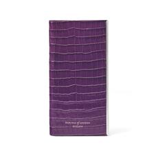 iPhone 7/8 Leather Book Case in Deep Shine Amethyst Small Croc