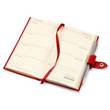 Slim Pocket Leather Diary with Pen in Deep Shine Amazon Brown Croc